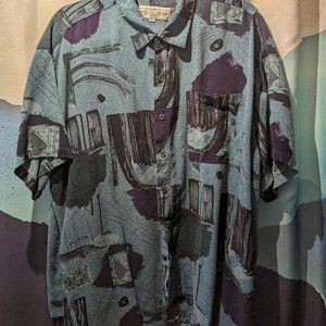 Retro Pattern Abstract Button Down